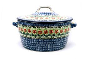 Polish Pottery Baker - Round Covered Casserole - Maraschino