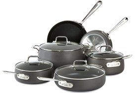 All-Clad E785SB64 HA1 Hard Anodized Nonstick Dishwasher Safe PFOA Free Cookware Set, 13-Piece, Black N8
