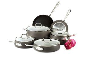 All-Clad E785SB64 HA1 Hard Anodized Nonstick Dishwasher Safe PFOA Free Cookware Set, 13-Piece, Black N9