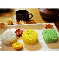 StarSide Hand Press Moon Cake Cookie Mold Mid-autumn Festival DIY Decoration Rose Pink Flower Stamps N4