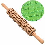 Cat Engraved Rolling Pin By Gooj | Wood Rolling Pin | Impressed With Fun Cat Designs - Perfect For Baking With...