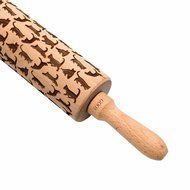 Cat Engraved Rolling Pin By Gooj | Wood Rolling Pin | Impressed With Fun Cat Designs - Perfect For Baking With... N4