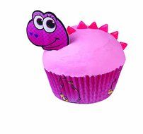 Wilton 415-2050 24 Count Valentine Pink Dinosaur Cupcake Decorating Kit