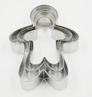 ULee Christmas Cookie Cutters Set - 3 Sizes of Gingerbread Man Shapes N3