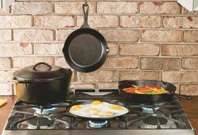 Lodge HMSB Heat Enhanced and Seasoned Cast Iron Mini Serving Bowl, 12-Ounce N5