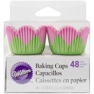 Wilton Pink Petal Shaped Baking Cups, Mini, 48-Count