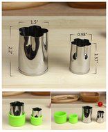YEME 8 Pcs Food Grade Stainless Steel Vegetable Fruit Biscuit Cutter Mold Tool with Flower and Cartoon Shape-Green N8