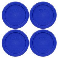 Pyrex 7202-PC Round 1 Cup Storage Lid for Glass Bowls (4, Cobalt Blue)