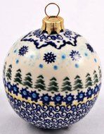 Polish Pottery North Pole Large Christmas Ball