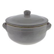 French Home 4.25-quart White Stoneware Two Handle Lidded Pot