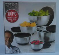 Wolfgang Puck 10 PC Stainless Steel Mixing Bowl Set (Black)