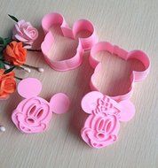 2pcs Mickey Mouse Shape Mold Sugar Arts Set Fondant Cake Tools/cookie Cutters Good