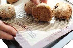 Baking Wizards Silicone Baking Mat - Non Stick Bakeware - Best for Cookies, Pretzels, Pizzas &amp; More Large Enough... N3
