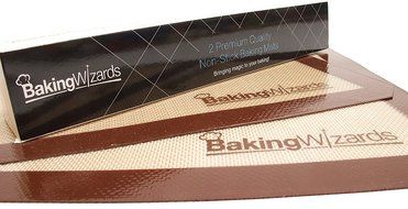 Baking Wizards Silicone Baking Mat - Non Stick Bakeware - Best for Cookies, Pretzels, Pizzas &amp; More Large Enough... N9