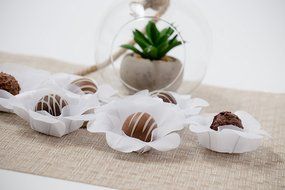Wedding Chocolates Wrapper - Upscale Wedding Supplies - Luxury White Wedding Accessories Handmade Fabric Truffle...