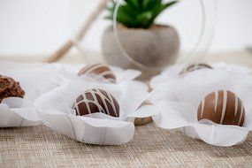 Wedding Chocolates Wrapper - Upscale Wedding Supplies - Luxury White Wedding Accessories Handmade Fabric Truffle... N2