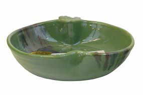 Clay In Motion Handmade Ceramic Apple Torte Baking Dish - Misty Green N2