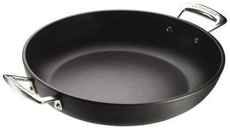 Le Creuset Forged Hard-Anodized 12-Inch Nonstick Shallow Casserole/Braiser with Glass Lid N5