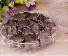 EdiMoM Brand; Mini Cookie Chocolate Cutters Set Geometry Shapes (12 Pieces)