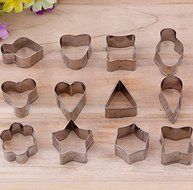 EdiMoM Brand; Mini Cookie Chocolate Cutters Set Geometry Shapes (12 Pieces) N3