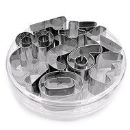 EdiMoM Brand; Mini Cookie Chocolate Cutters Set Geometry Shapes (12 Pieces) N6