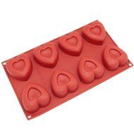 Freshware SM-110RD 12-Cavity Silicone Mini Valentine Heart Muffin, Brownie, Cornbread, Cheesecake, Pudding, Jello... N5