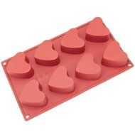 Freshware SM-110RD 12-Cavity Silicone Mini Valentine Heart Muffin, Brownie, Cornbread, Cheesecake, Pudding, Jello... N7
