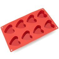 Freshware SM-110RD 12-Cavity Silicone Mini Valentine Heart Muffin, Brownie, Cornbread, Cheesecake, Pudding, Jello... N8