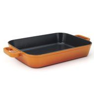 Essenso Chambery Cast Iron Baking/Lasagna Pan with Four-Layer Enamel Interior and Exterior, Orange, 11.8 inch