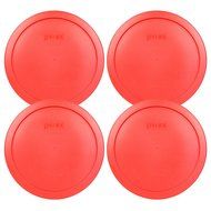 Pyrex 7402-PC Red Round Storage Replacement Lid Cover fits 6 &amp; 7 Cup 7" Dia. Round (2-Pack) N5