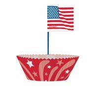 Patriotic American Flag Cupcake Kit for 24 N2