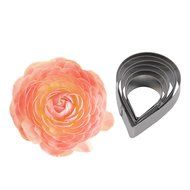 FOUR-C Cupcake Molds Rose Cupcake Cutter Set Sugar Petal for Decorating Supplies Color Silver