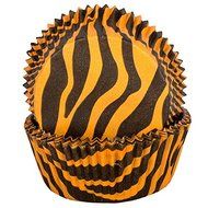 Black Orange TIGER Cupcake Baking Liners Standard 32 Count