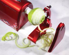 Nostalgia PT300RETRORED Retro Series Spiral Twister, Peeler &amp; Potato Chip on a Stick Maker N3