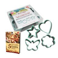 My Kitchen Mate Stainless Steel Cookie Cutter Set 4 Piece Mini Heart Flower Butterfly &amp; Star Biscuit Cutters-Sandwich...