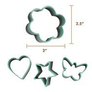 My Kitchen Mate Stainless Steel Cookie Cutter Set 4 Piece Mini Heart Flower Butterfly &amp; Star Biscuit Cutters-Sandwich... N3