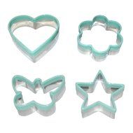 My Kitchen Mate Stainless Steel Cookie Cutter Set 4 Piece Mini Heart Flower Butterfly &amp; Star Biscuit Cutters-Sandwich... N8