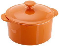 Mario Batali Stoneware 2-Quart Covered Casserole by Dansk, Persimmon N3