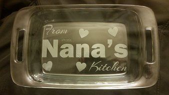 Personalized Pyrex Dish 7x11 Nana&#039;s Kitchen Gift Wedding Anniversary W/lid Nana