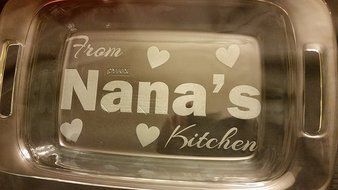 Personalized Pyrex Dish 7x11 Nana&#039;s Kitchen Gift Wedding Anniversary W/lid Nana N2