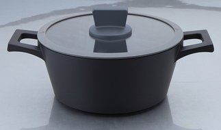 Uniware Top Quality 3 Layer Nonstick Casting Aluminum Casserole Pot, with Glass Lid, Meets FDA standard, Soft...