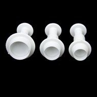 Generic 3Pcs/Set Round Fondant Cake Plunger Cutters Cookie Mold Set Tools(White&pound;&copy; N7