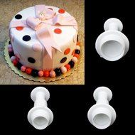 Generic 3Pcs/Set Round Fondant Cake Plunger Cutters Cookie Mold Set Tools(White&pound;&copy; N9