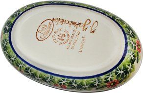 Boleslawiec Stoneware - Polish Pottery Small Oval Baker - &quot;Eva&#039;s Collection&quot; Spring N4