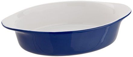 Mario Batali Stoneware 8.5-Inch Oval Au Gratin by Dansk, Cobalt