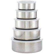 Felji 5-piece Stainless Steel Mixing Bowl Set with Plastic Lids