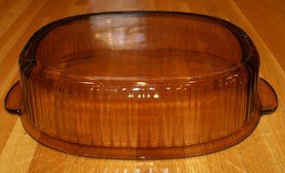 Corning Vision Visions 4 L (4 Qt.) Amber Covered Oval Roaster Casserole with Lid N4