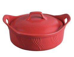 Lorren Home 2.8-Quart Stove Top to Oven Red Terracotta Casserrole with Cover