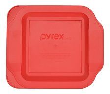 Pyrex Red Plastic Lid for 2 Quart 8-inch Square Baking Dish #222-PC (2-Pack)