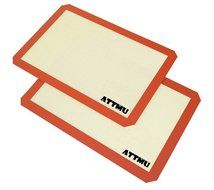 Attmu Premium Silicone Baking Mat, Non-Stick Reusable Baking Liner, Cookie Sheets, Set of 2 N3